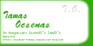 tamas ocsenas business card